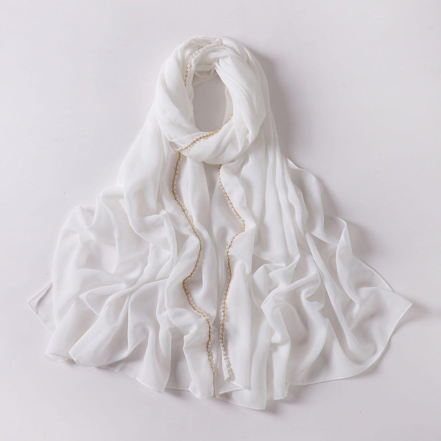 HAYA HA1116 Pearl Chiffon Headband Hijab