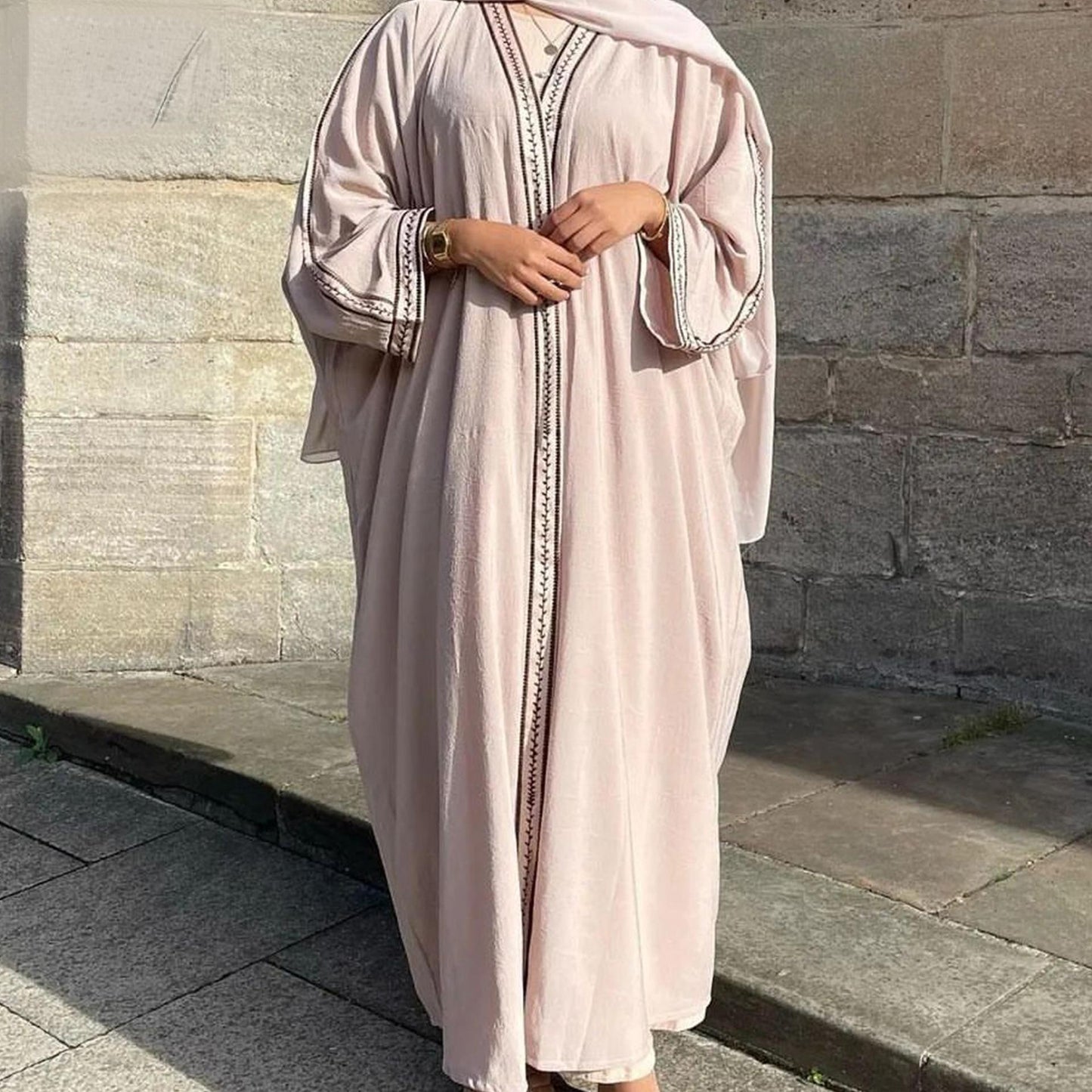 HAYA HAYA1016 Embroidered Lace Dress Robe