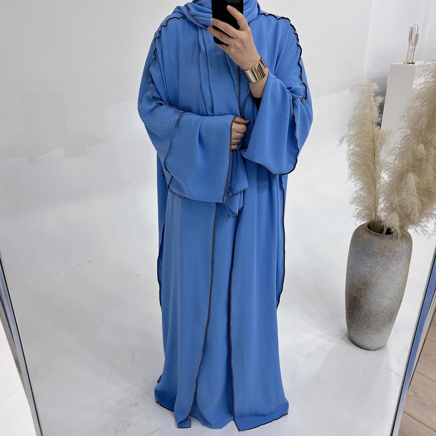 HAYA HA1182 3pcs Set Crepe Inner Dress and Cardigan and Hijab