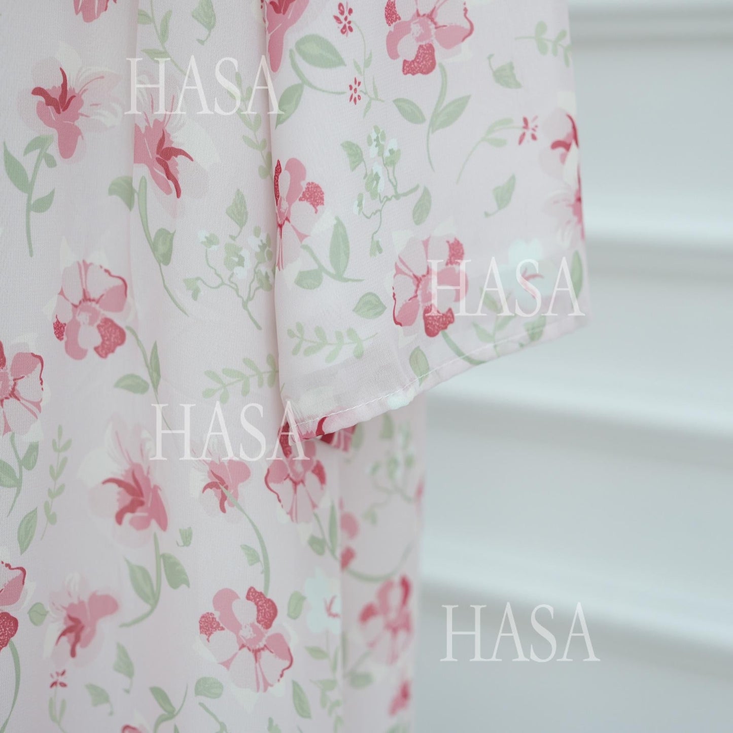 HA6515 Summer Printed Chiffon Jacket and Headscarf Two-Piece Set