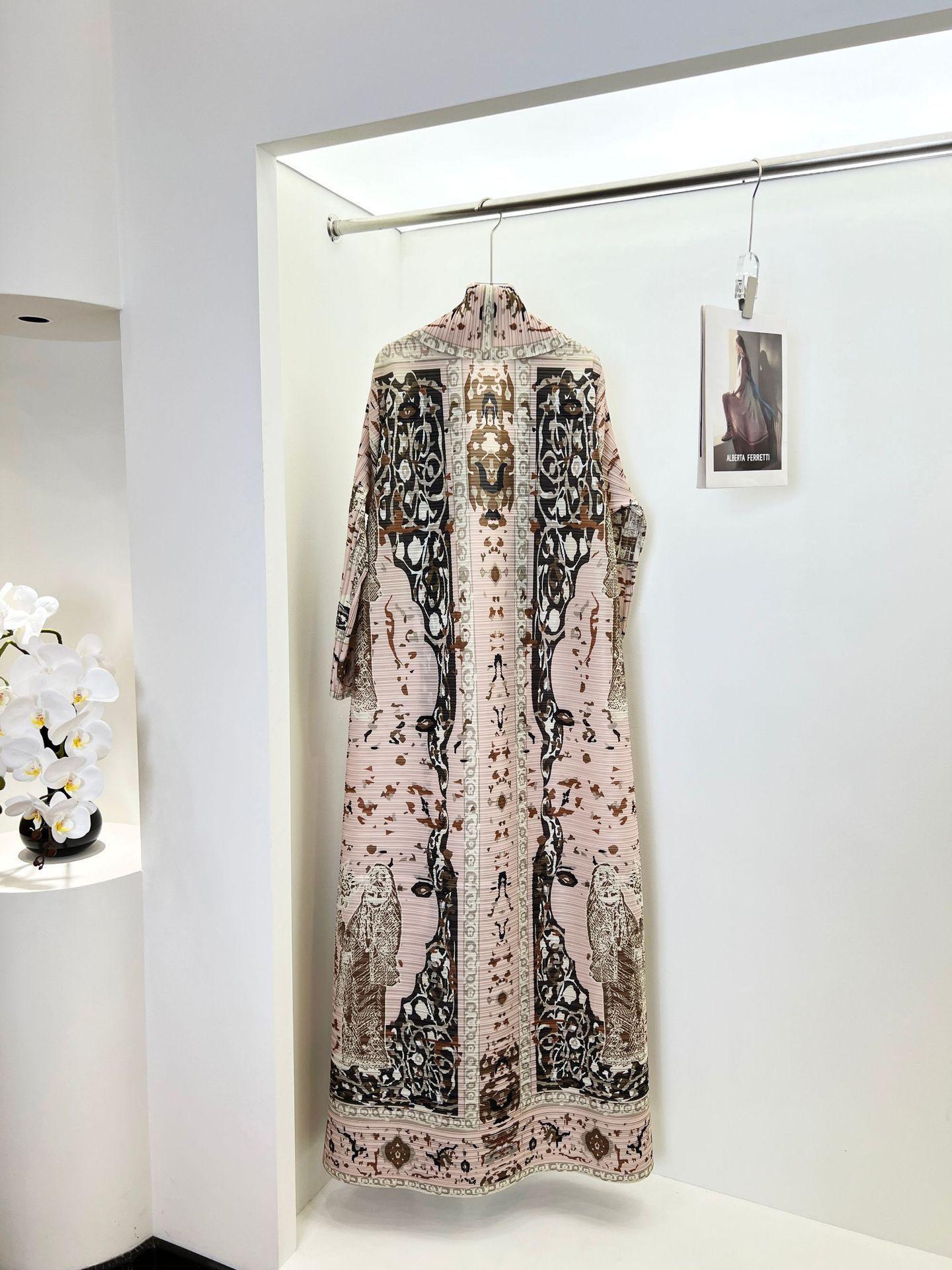 HS6719 Blush Tapestry  Pink Abaya with Intricate Traditional Prints