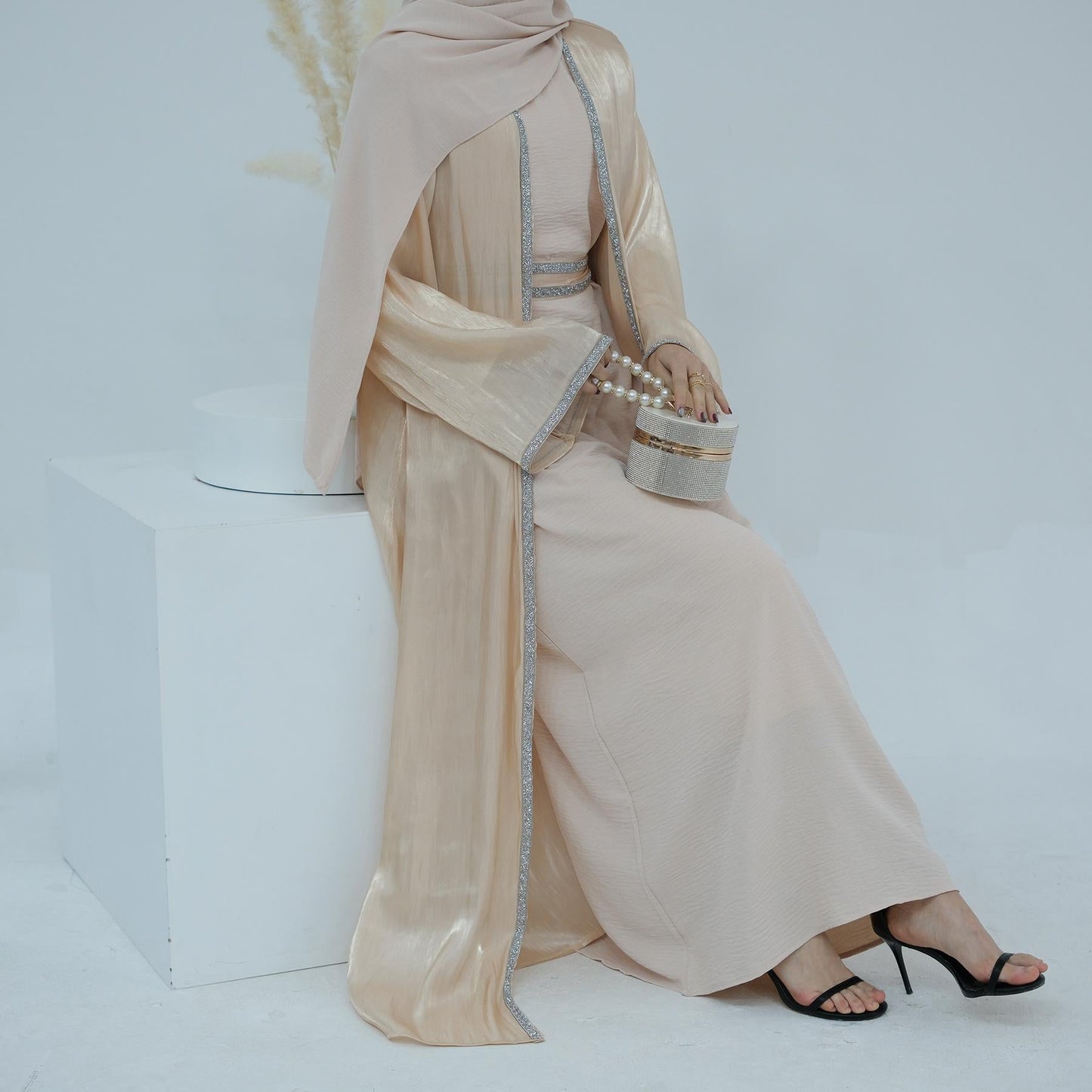 HAYA HA1185 3pcs Set Cardigan+Inner Dress+Hijab