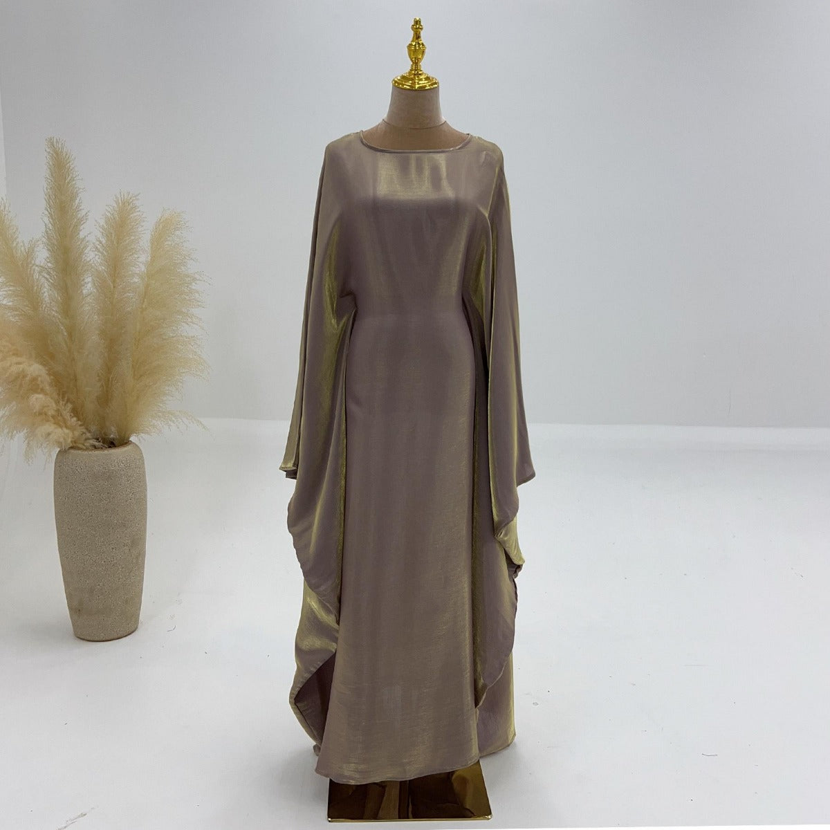 HA1348 Elegant Kaftan in Gold Cotton – 20 Vibrant Colors Available
