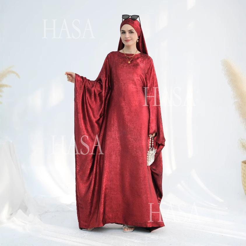 HA5879 Light-sensing Two-piece Dress | with Headscarf Design, The Overall Matching Is More Worry-free
