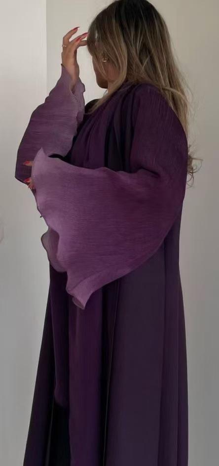 HASASERIES HS6721 Olive Ombre  Green Abaya with Gradient Cuffs