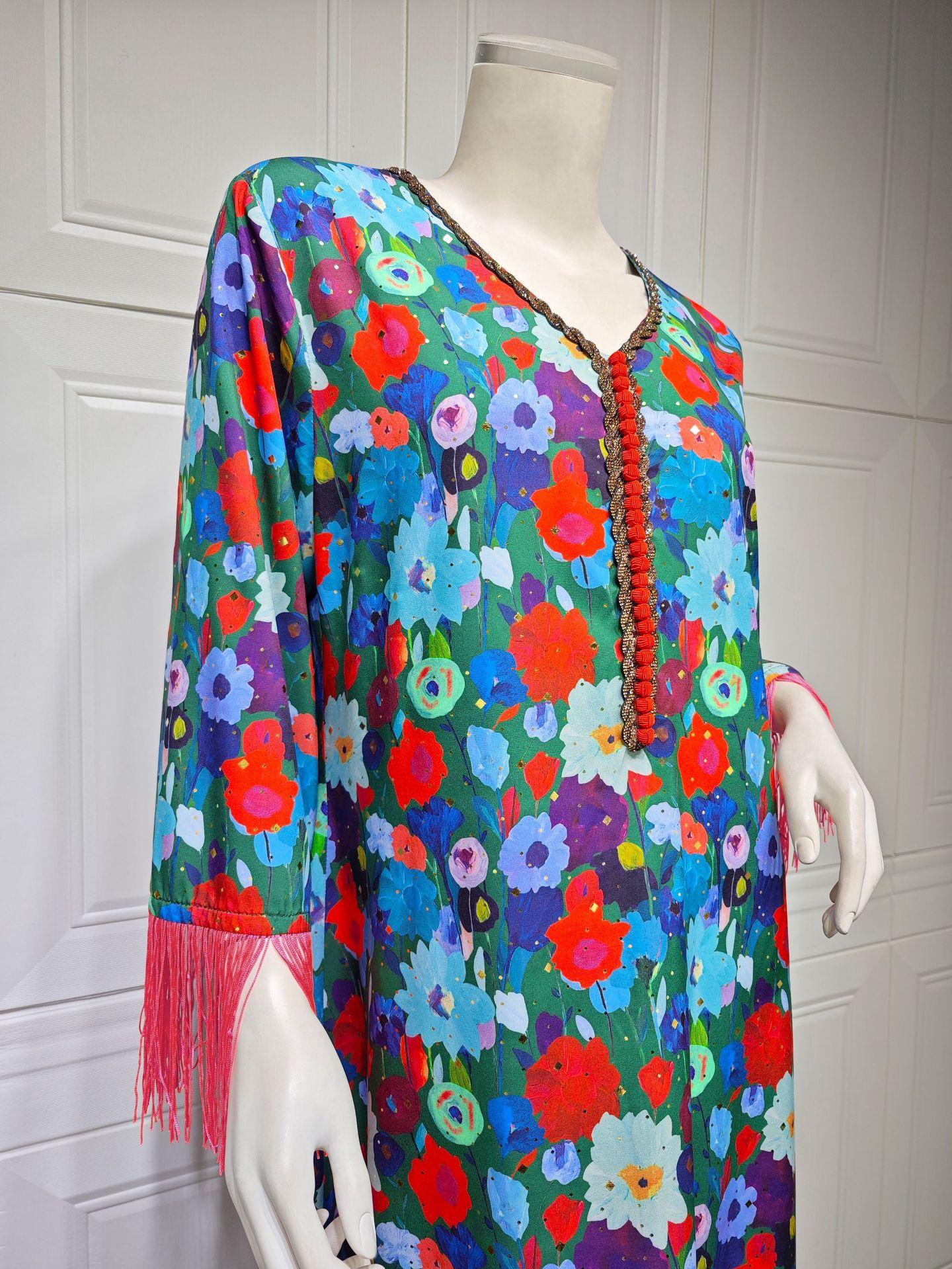 HAYA HAYA1080 Printed Casual Muslim Abaya
