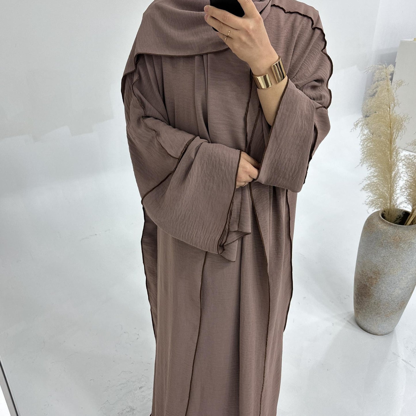 HAYA HA1182 3pcs Set Crepe Inner Dress and Cardigan and Hijab