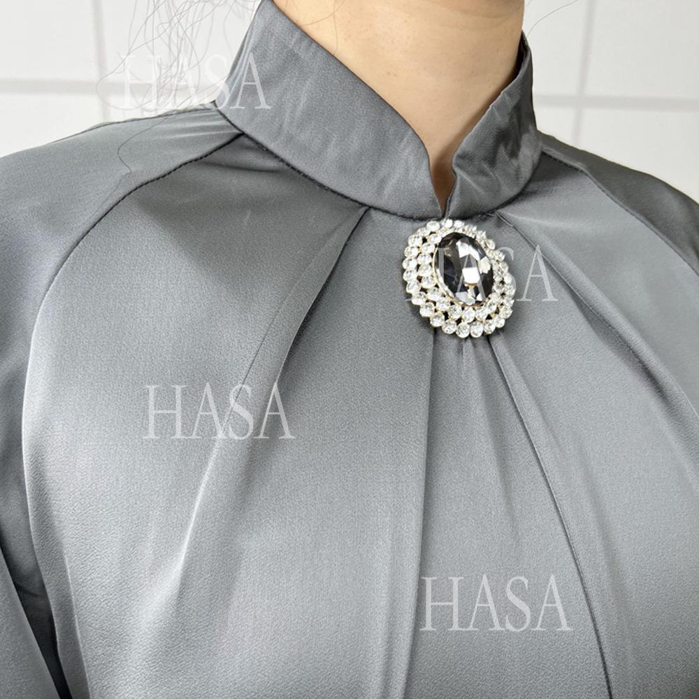 HS5859 High-end Silk Satin Robe (headscarf Not Included), Elegant Design Exudes Luxurious Texture