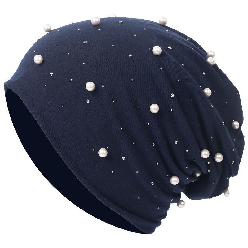 HAYA HA1092 Pearl Hot Diamond Pullover Cap