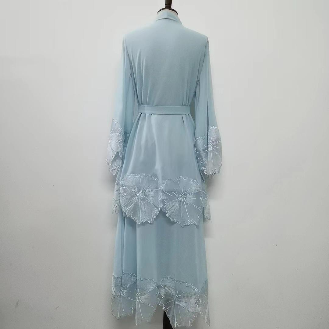 HAYA HAYA1025 1pcs Lace Embroidery Double-Layer Cardigan