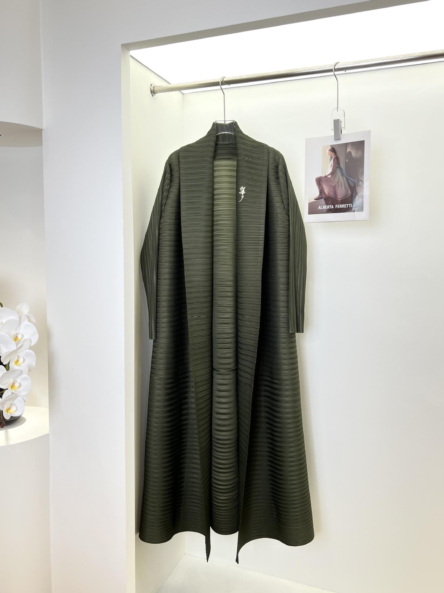 HS6729 Chocolate Crinkle | Brown Textured Open Abaya