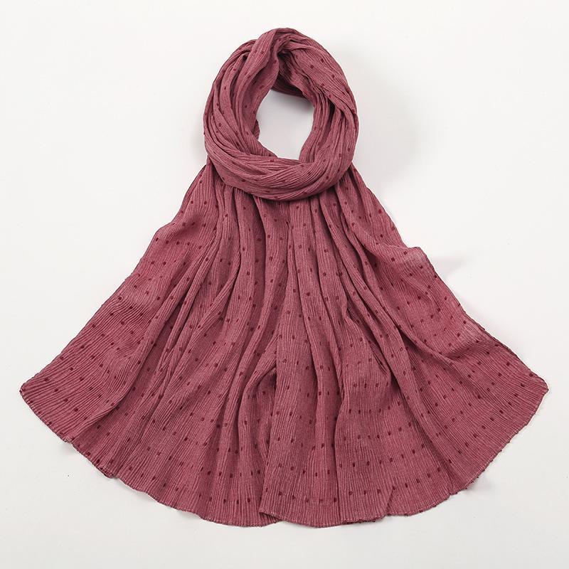 HAYA HA1122 Pure Color Cotton and Linen Long Scarf