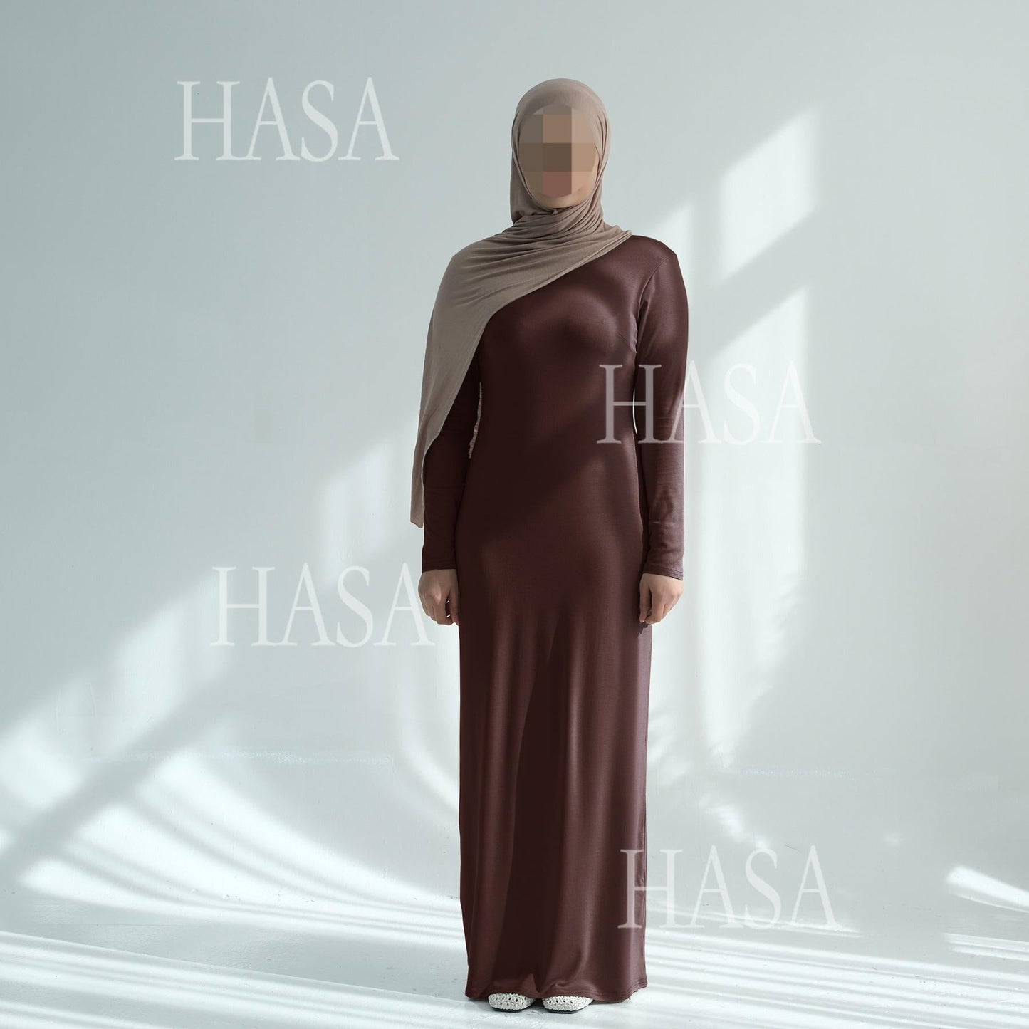 HA6565 Basic Solid Color Modal Cotton Long Dress