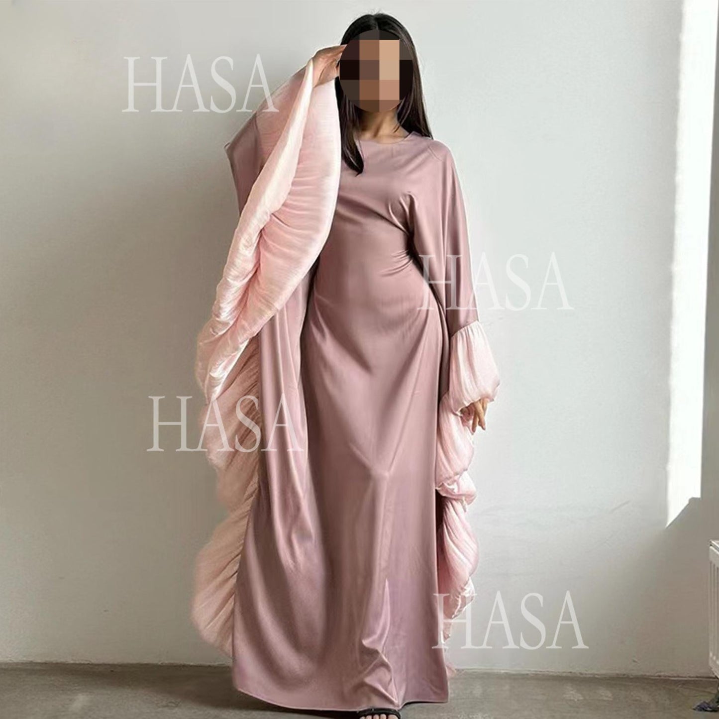 HA6473 Elegant and Graceful Heavy Stitching Lace Sleeve Robe