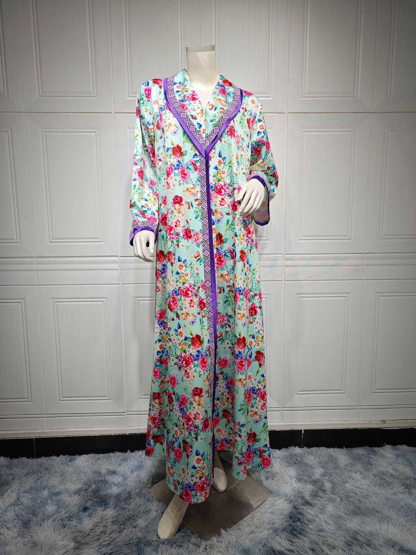 HAYA HAYA1079 Fashion Printed Hot Diamond Dress