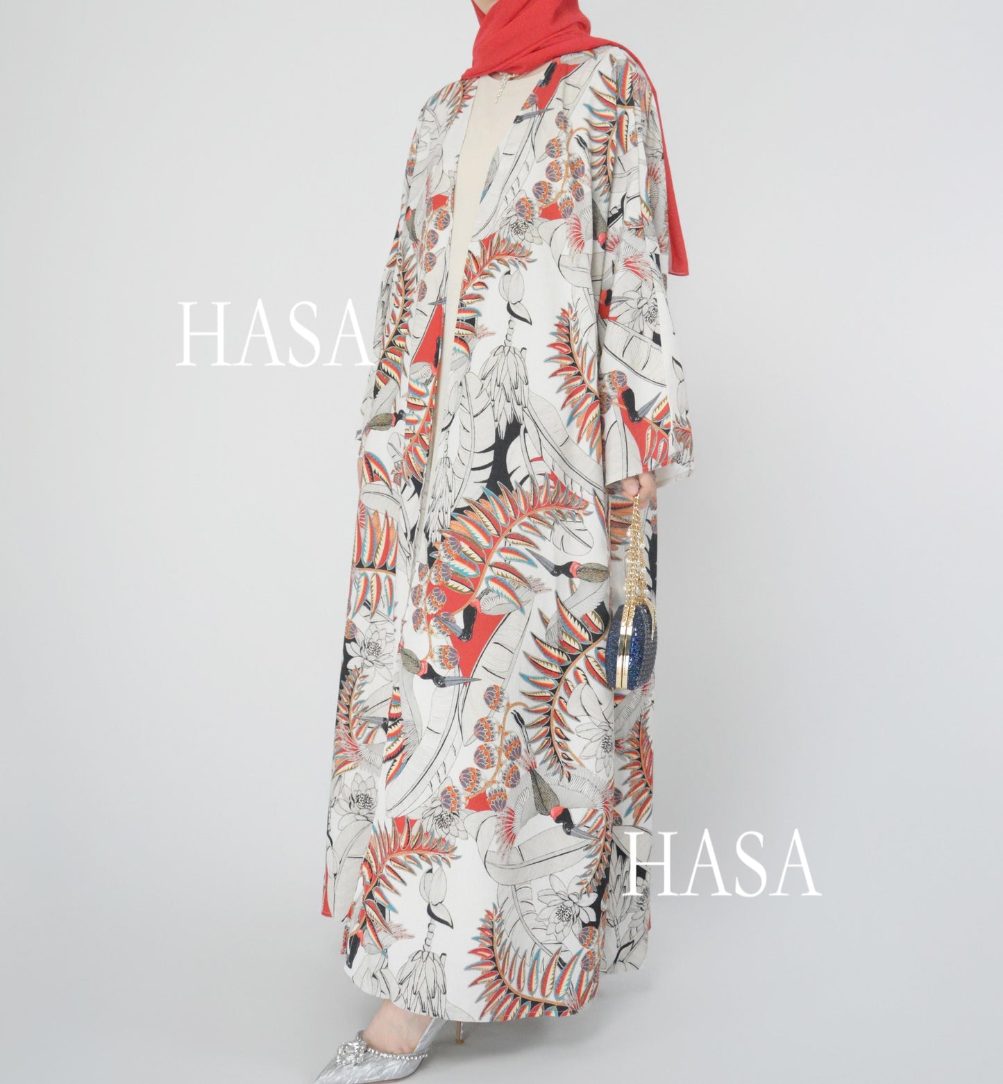 HA6323 Airy Summer Cardigan with Delicate Floral Prints