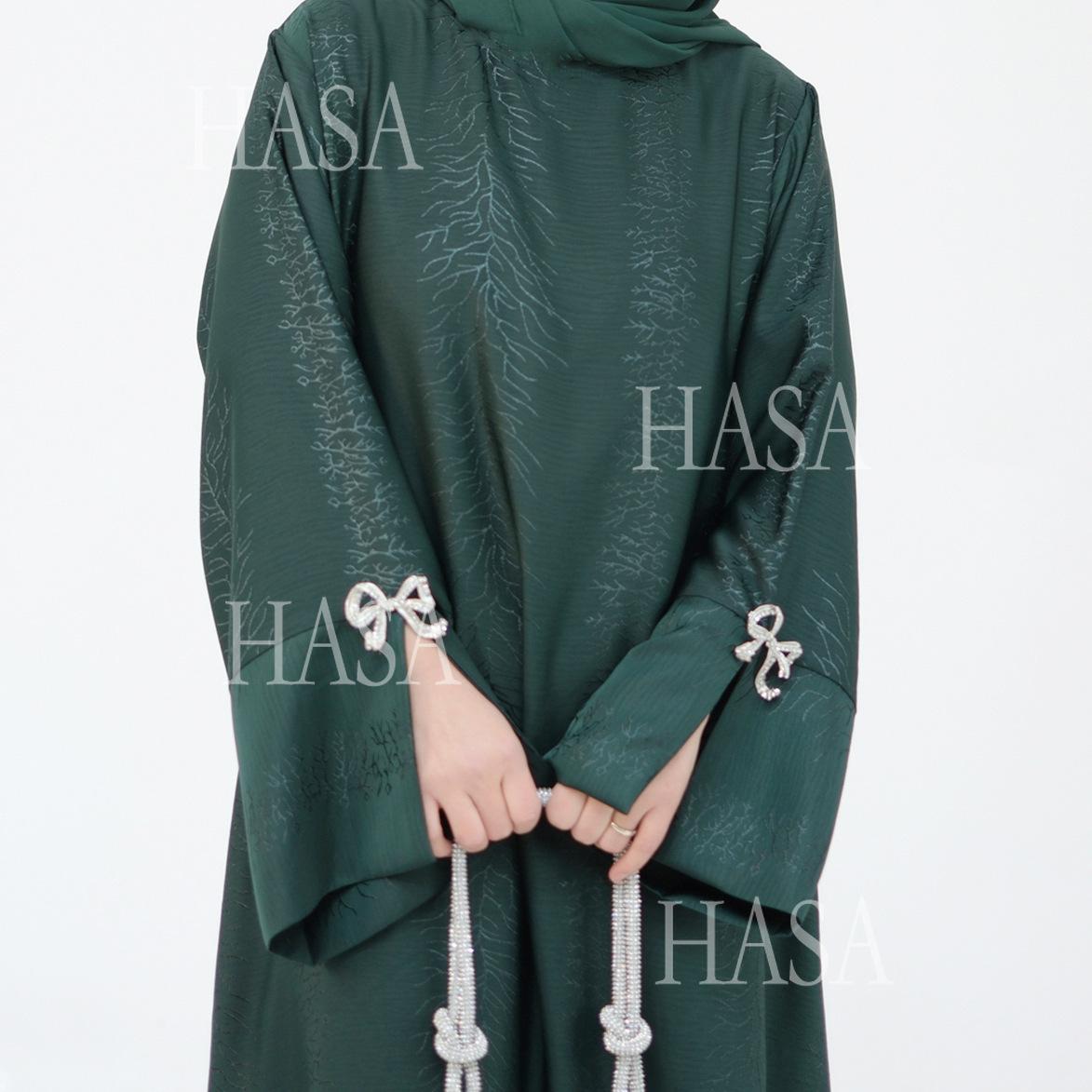 HA5867 Bow-knot Cuff Long Skirt | Elegant and Radiant