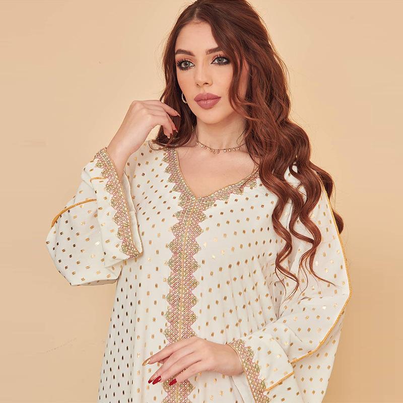 HAYA0442 Middle East Women's Clothing New Bronzing Muslim Dubai Robe