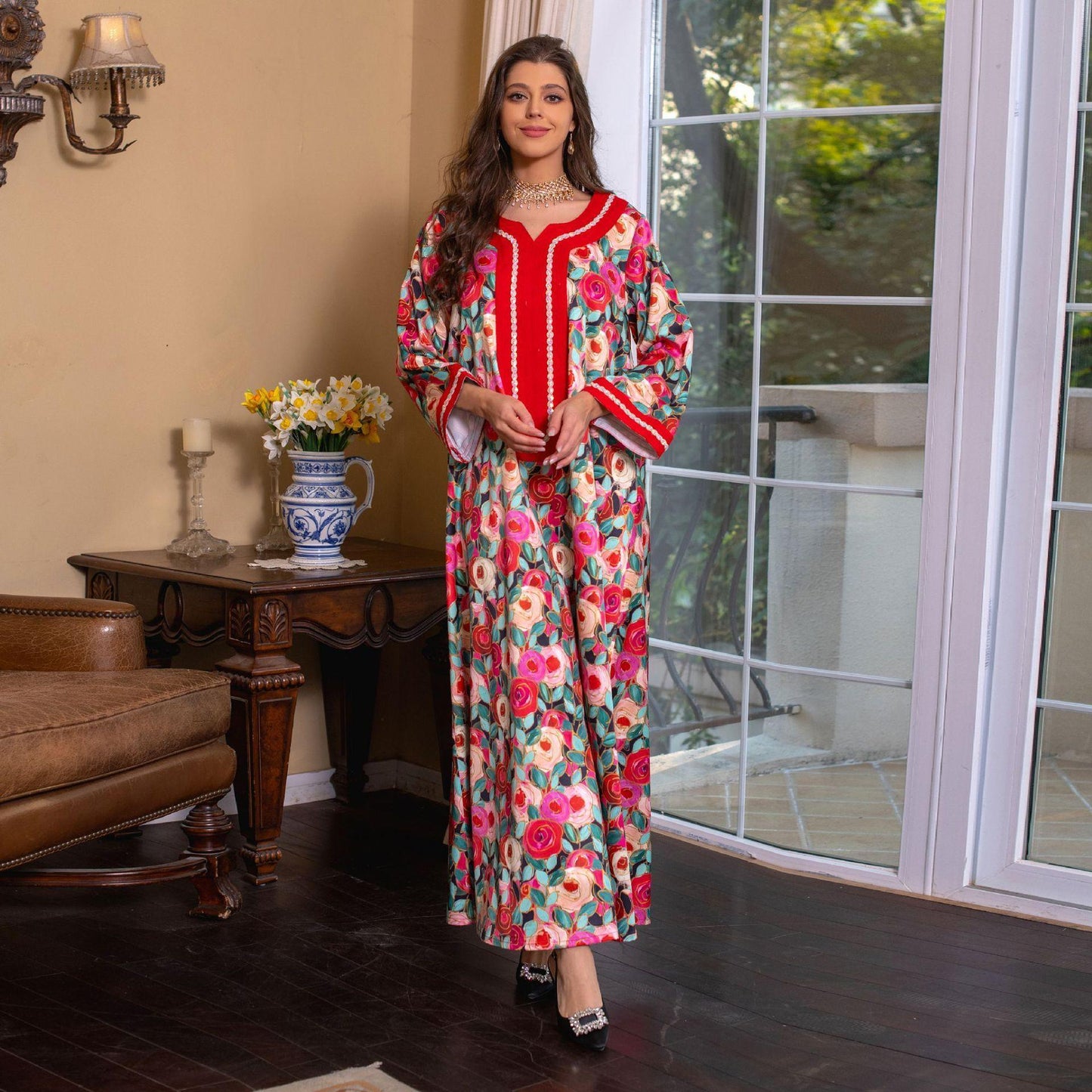 HAYA HAYA1073 Fashionable Embroidered Dress