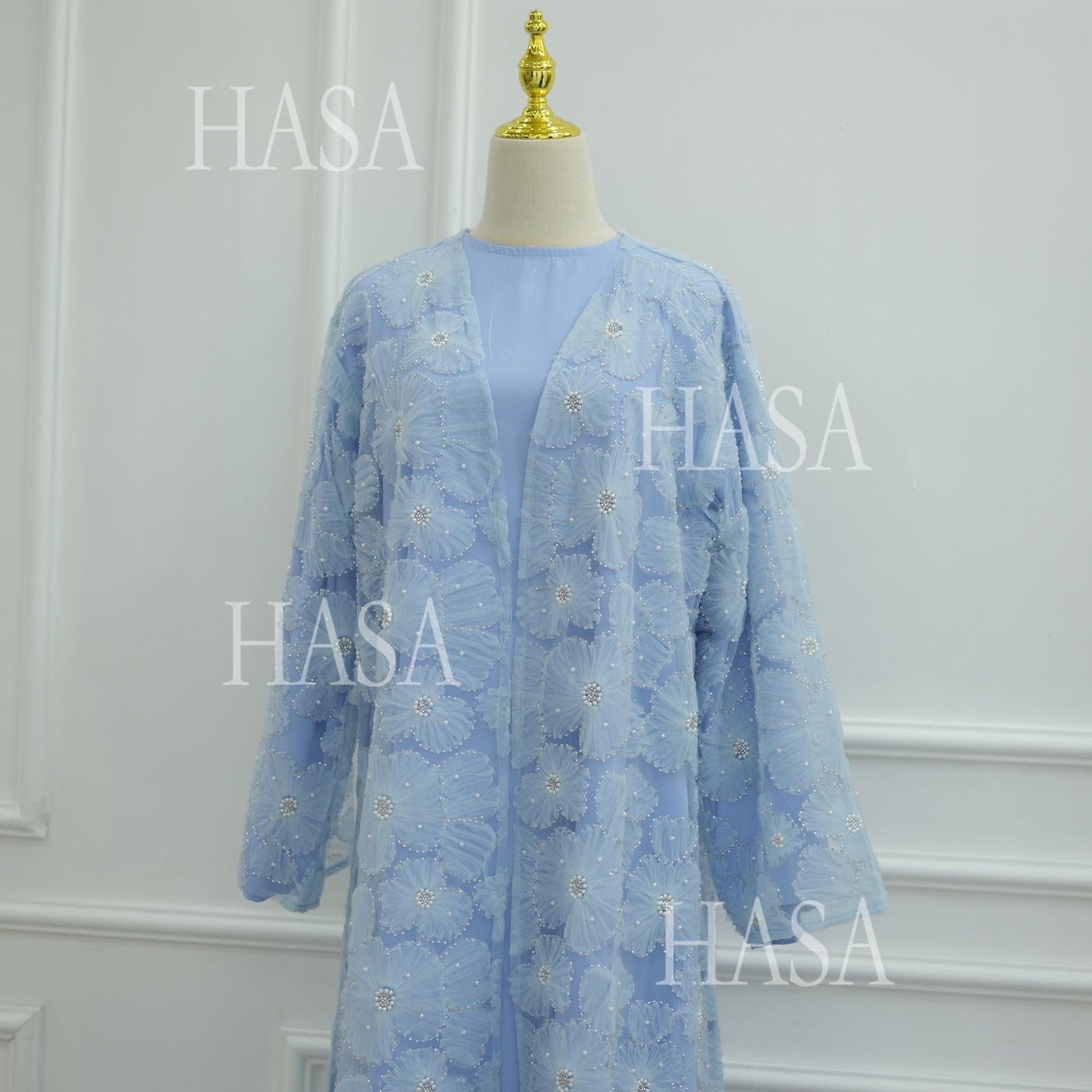 HS6625 Dreidimensionale, Perlenbesetzte Strickjacke Mit Blumenmuster, Die Mit Einer Inneren Schicht Oder Einem Kopftuch Kombiniert Werden Kann.