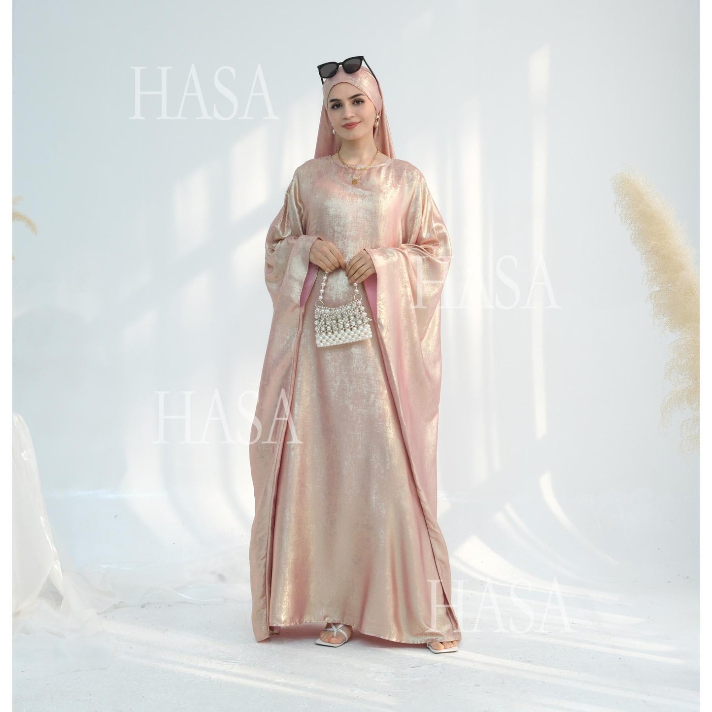 HA5879 Light-sensing Two-piece Dress | with Headscarf Design, The Overall Matching Is More Worry-free