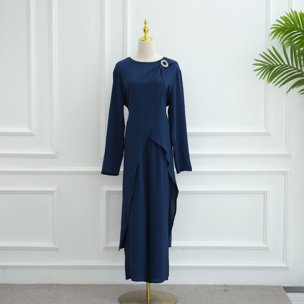 HA6605 Stylish asymmetrical two-piece set (with optional headscarf)