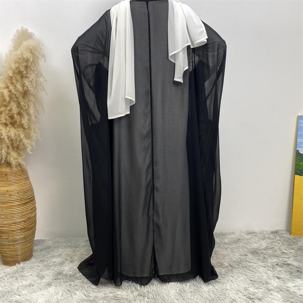 HAYA HAYA1085 Muslim Rhinestone Cardigan Dress