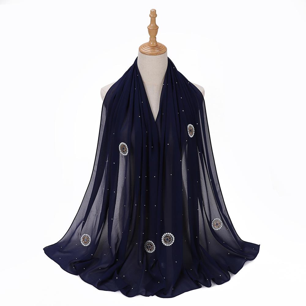 HAYA HA1126 Pearl Chiffon Baotou Scarf