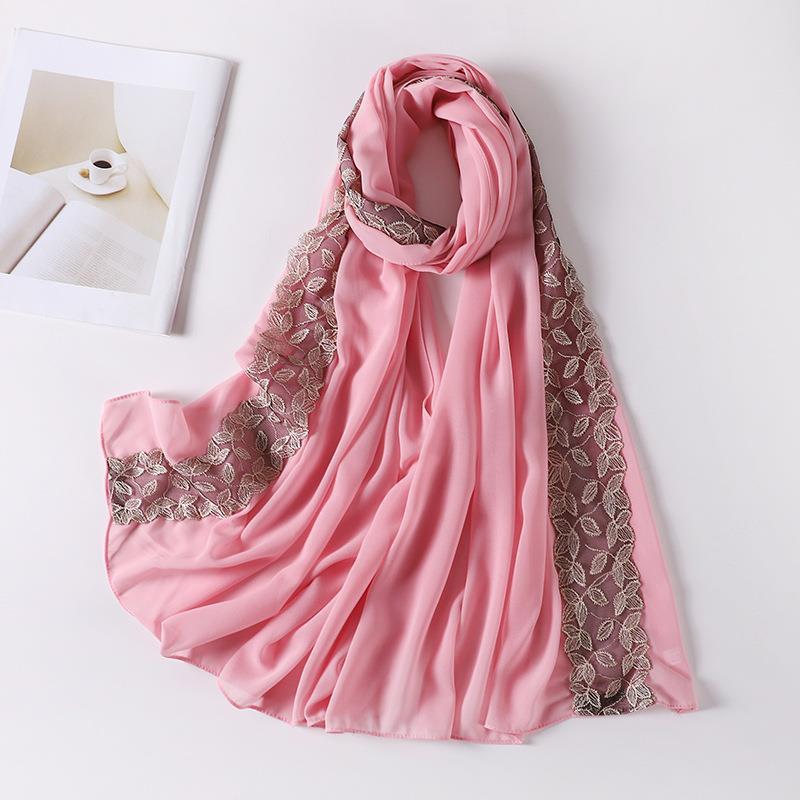 HAYA HA1130 Pearl Chiffon Lace Headscarf