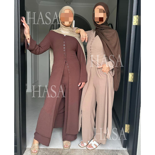 HASA HA5869 Summer Cool Two-piece Suit-multi-color Button Design