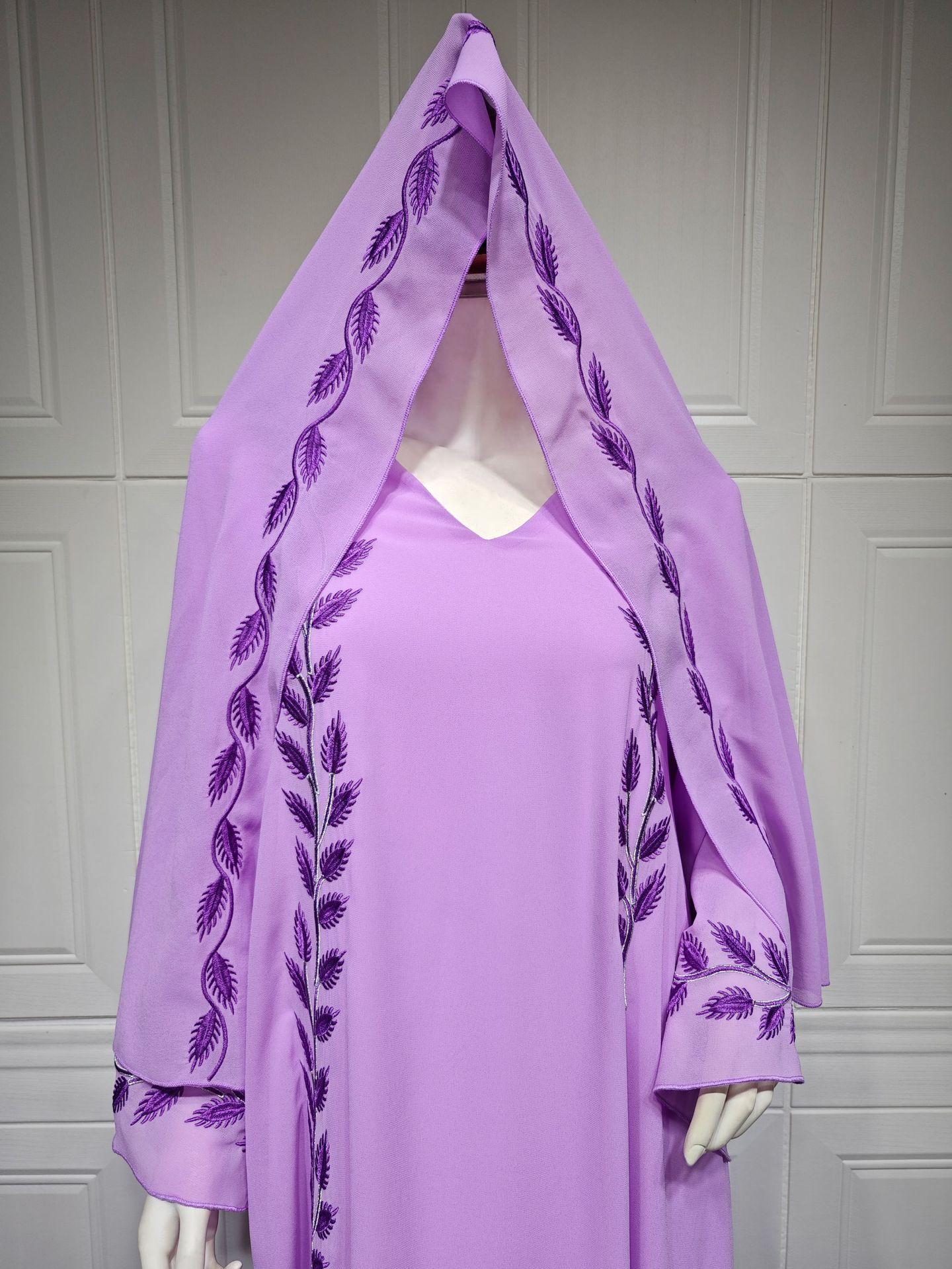 HAYA HAYA1050 2pcs Chiffon Long Muslim Dress with Hijab
