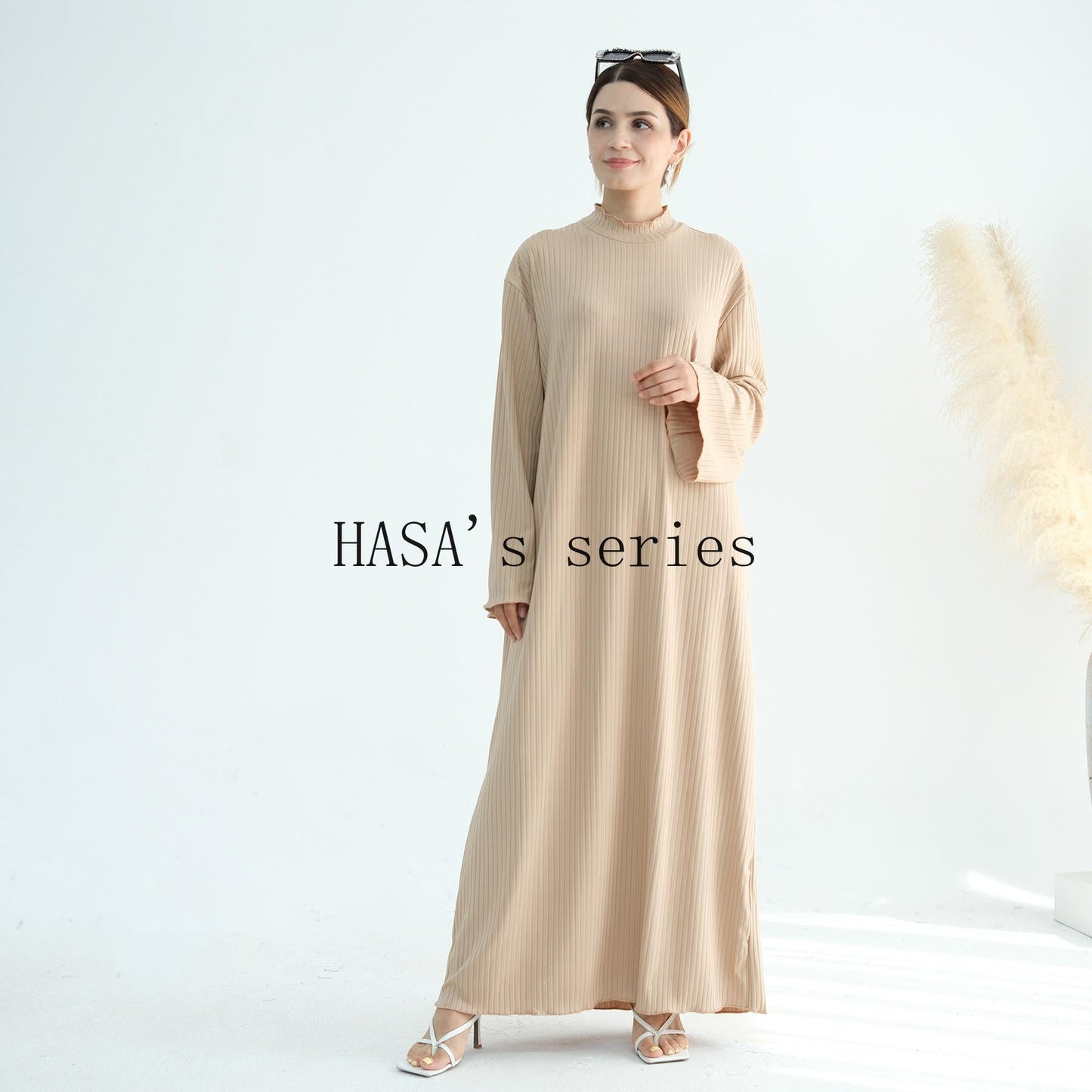 HA5509 Beautiful Stand Collar Dress Robe - Lightweight multi-color design, comfortable and stylish party  wear red dress thick  thigh 2  part bow  outfits