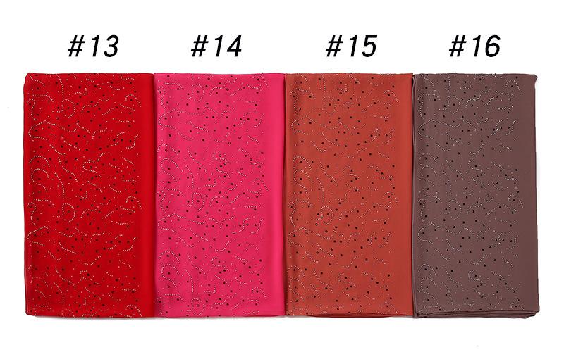HAYA HA1127 Pearl Chiffon Rhinestone Headscarf