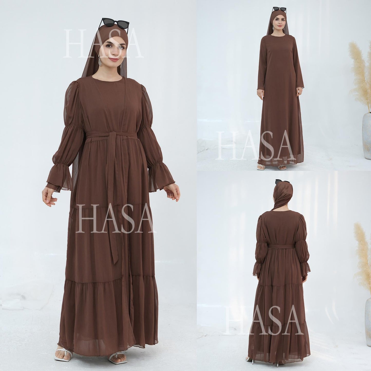 HA5881 Simple Two-piece Suit, A Dress Combination That Combines Comfort and Elegance closed abayas