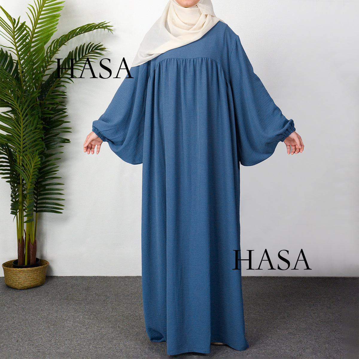 HAYA0429 Muslim OverSize Abaya with special Bubble sleeves for all body Shape