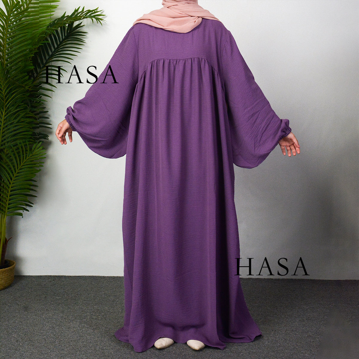HAYA0429 Muslim OverSize Abaya with special Bubble sleeves for all body Shape