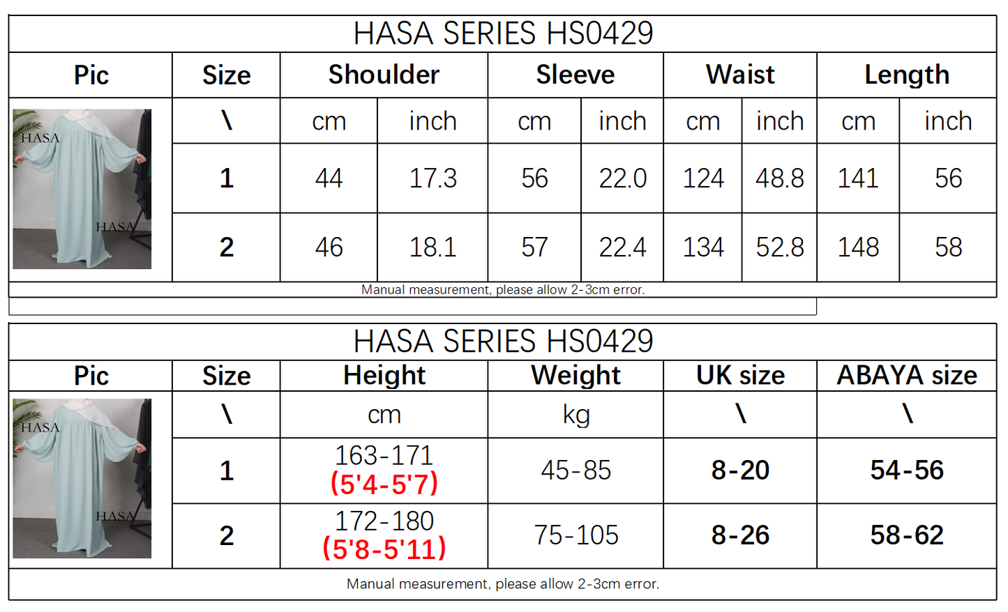 HAYA0429 Muslim OverSize Abaya with special Bubble sleeves for all body Shape